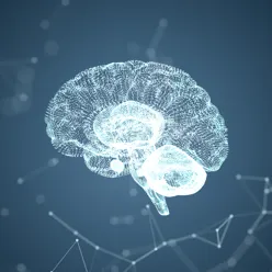 Illustrasjon av en digitalisert hjerne.